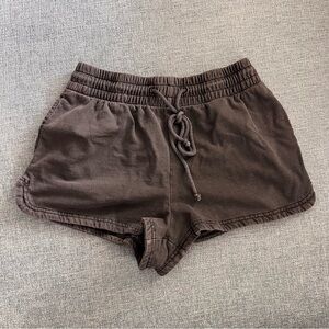 UO washed black lounge shorts